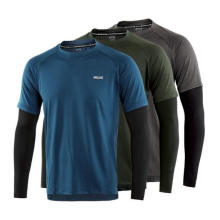Custom Long Sleeve Quick Dry Sports Fitness Wear Cool Compression T Shirts for Men